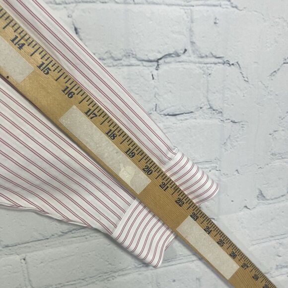 Talbots Button Shirt Women Size 22WP Striped Red White Wrinkle Resistant Office - Picture 9 of 11